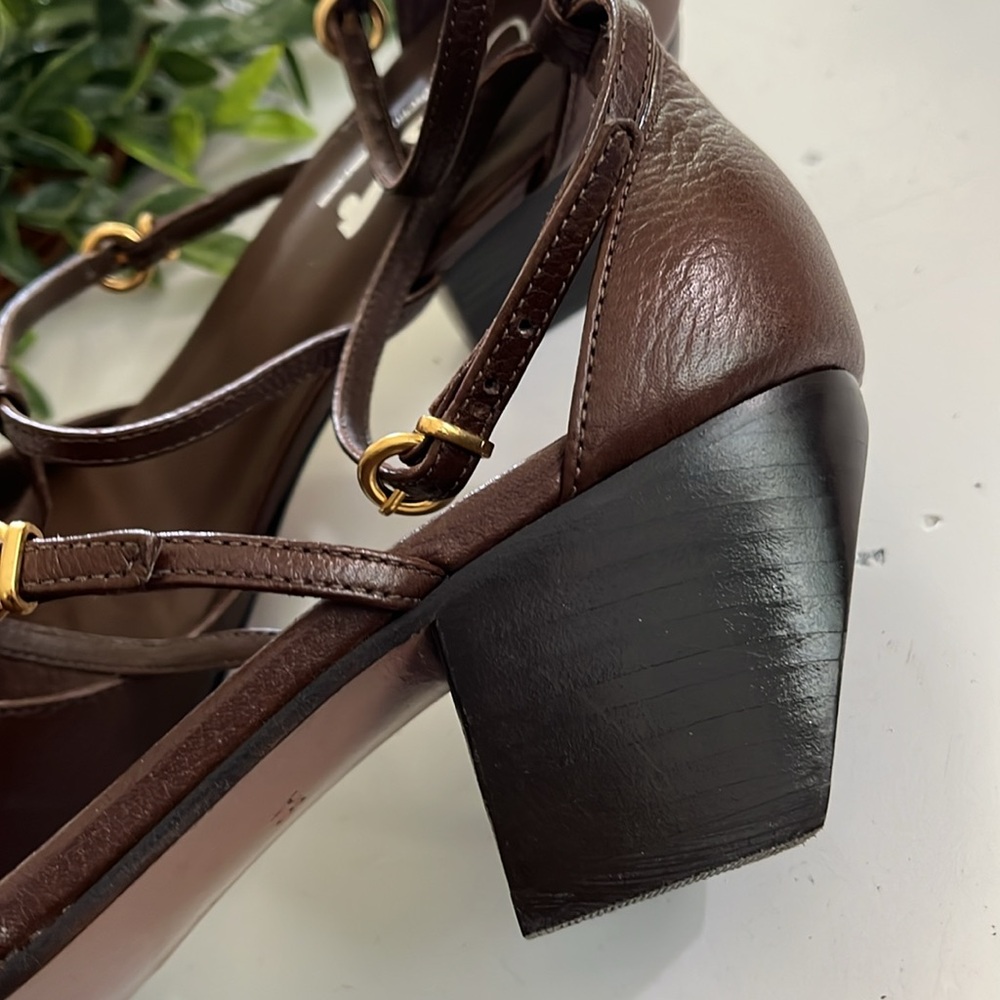 Cvine Brown Leather Sandals - Picture 9 of 10